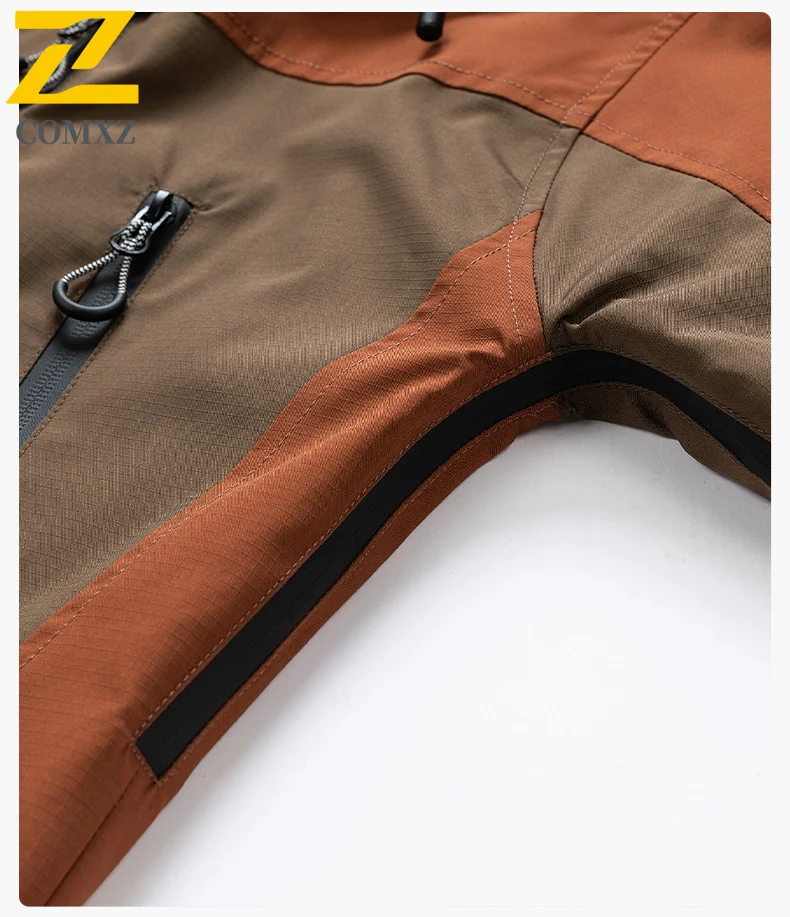 Autumn 2025 New Jacket Men's Techwear All-match Mountain Soft Case Waterproof Windbreaker Jacket Men Casual Splicing Hooded Coat