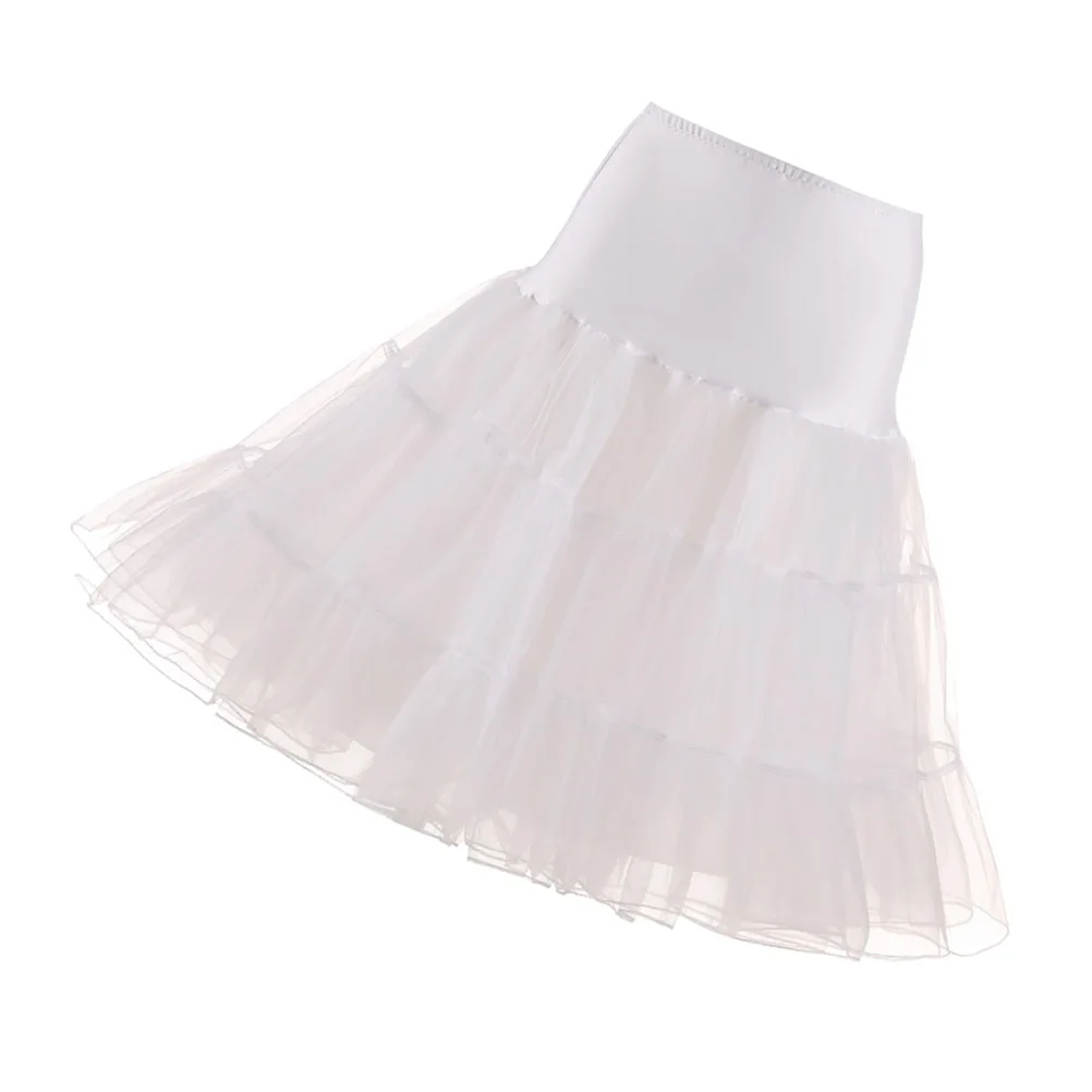 

Retro Petticoat Short Hoopless Tutu Skirt White Underskirt Ballet Dance Costume Tulle Spring Summer Autumn