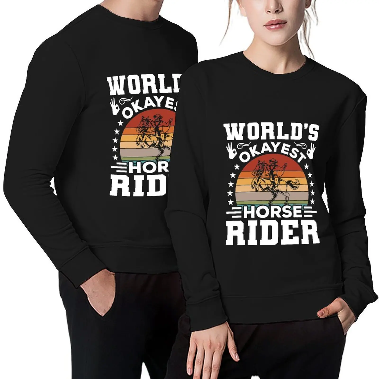 

World's Okayest Horse Rider Shirt, Funny Horse Equestrian Lover Gift, Horseback Riding, Equestrian Gift Pullover