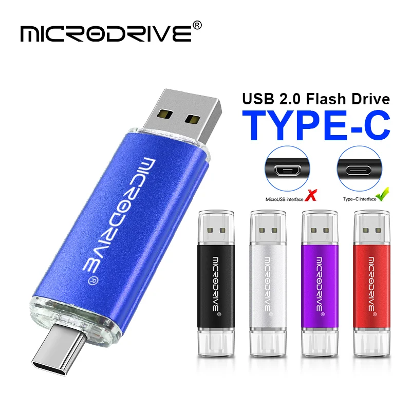 Metal OTG 2 IN 1 Pen drive 128GB TYPE-C usb memory stick 32GB usb flash drive 64GB 16GB 8GB cle usb Disk