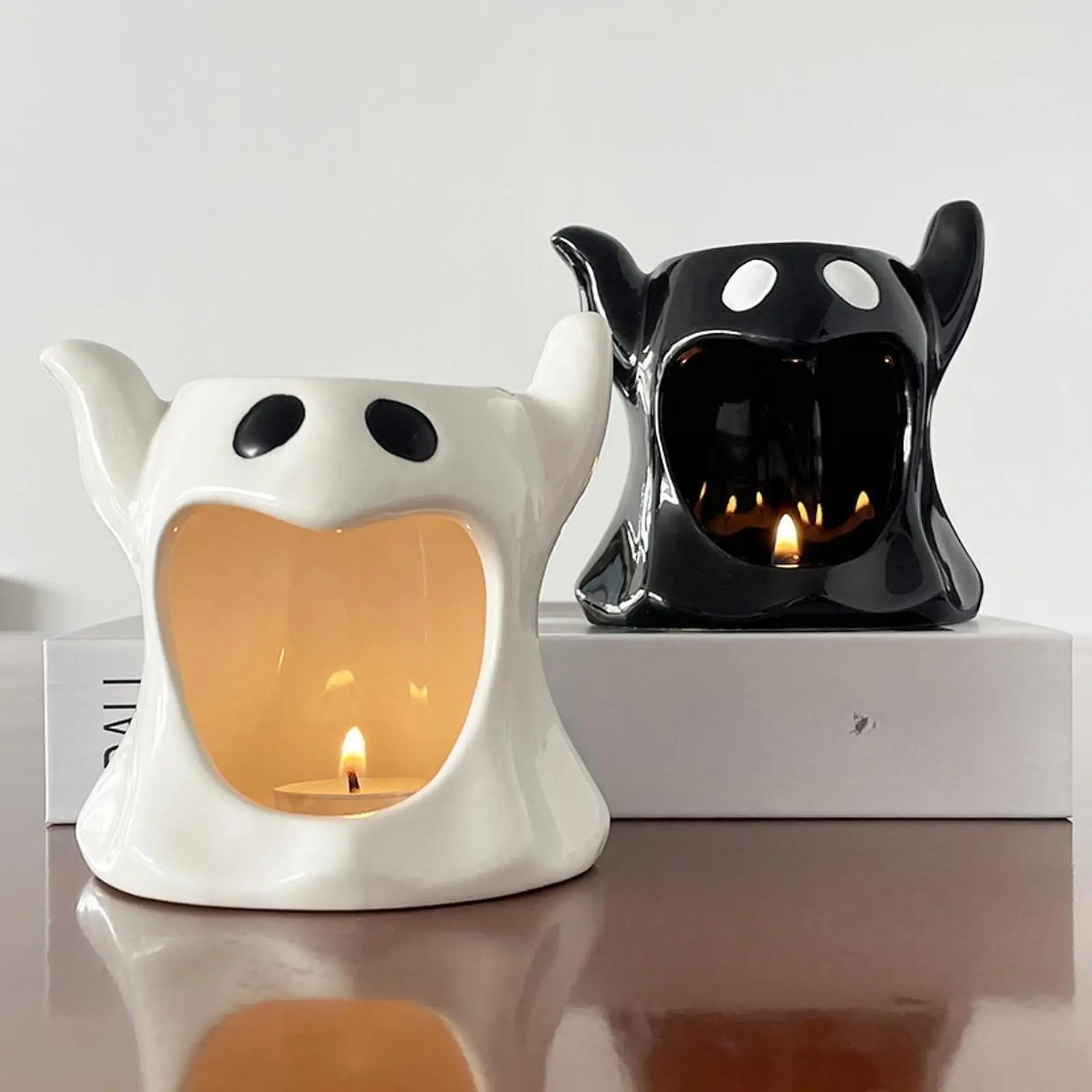 Halloween  Essential Oil Burner Aroma Burner Ceramic Ornament Table Centerpiece Oil Diffuser Waxes Melt Burner for Office