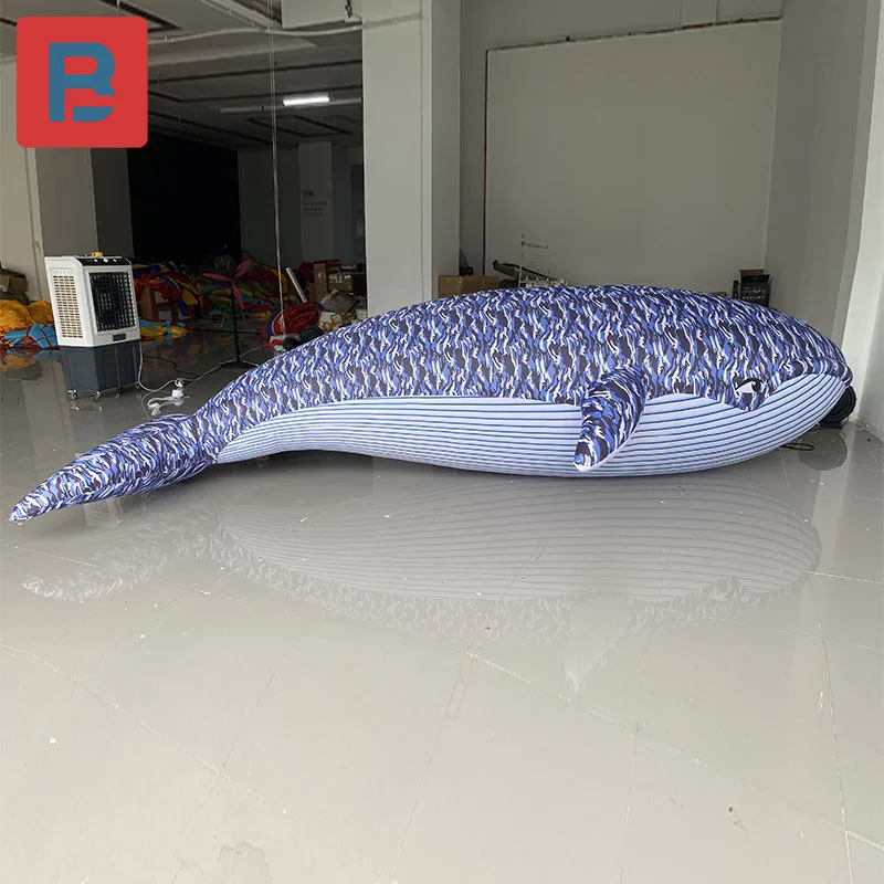 Inflatable Blue Whale Model Marine Mammal Oceanarium bar stage emporium hanging with luminescent decorations