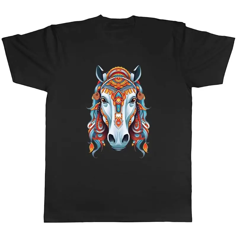 Мужская футболка с племенной лошадью, футболка для верховой езды, футболка в подарок Мужская футболка с племенной лошадью, футболка для верховой езды, футболка в подарок