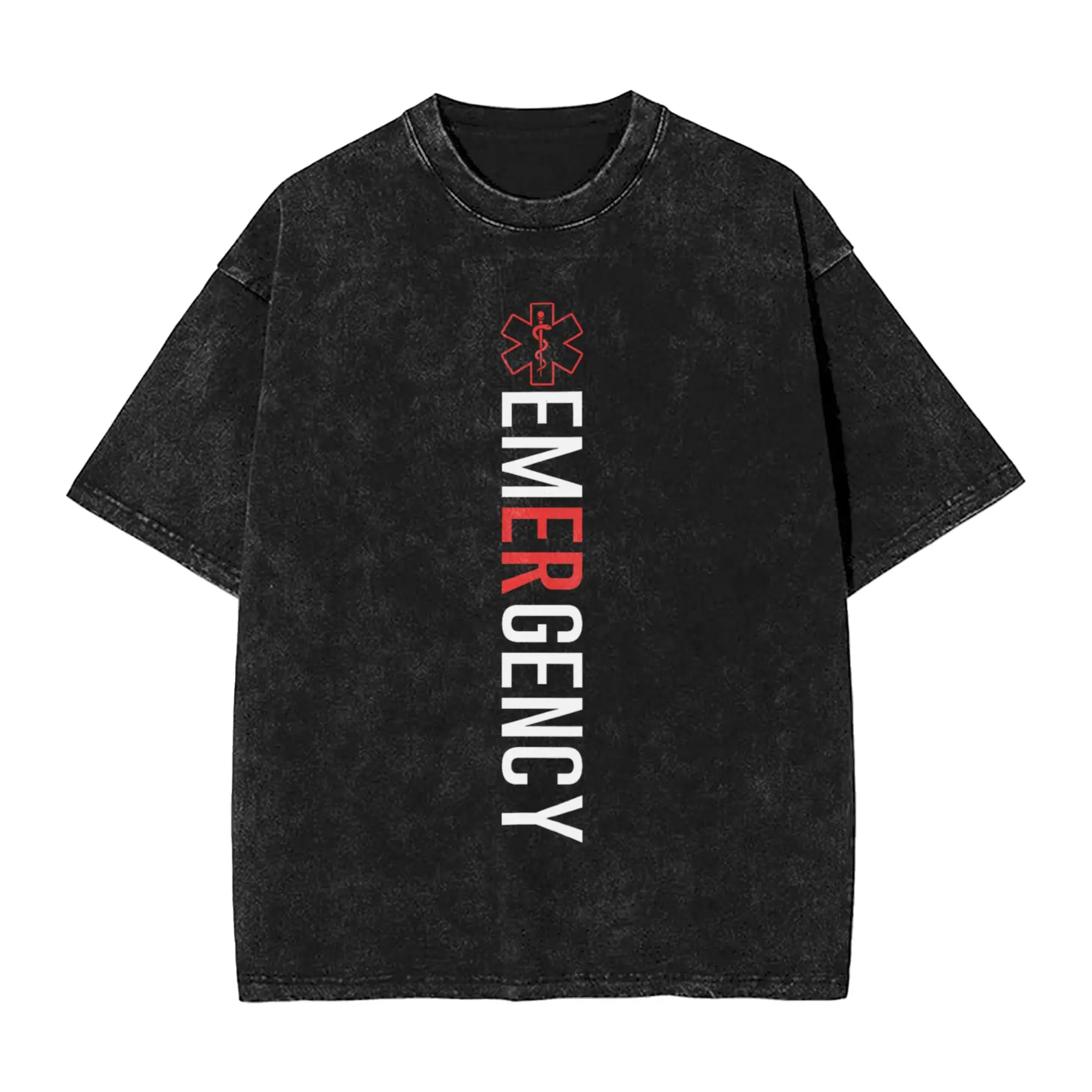 Emergency Department Room Nurse  T Shirts Hip Hop Washed Short Sleeve Harajuku T-Shirts  Vintage for Men Women Streetwear