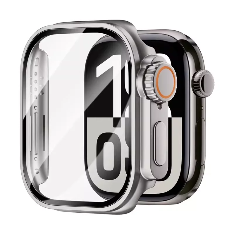 für Apple Watch Gehäuse 46mm 45mm 44mm 42mm 46/40/38mm Displayschutz PC-Hülle+Glas Serie 12 11 10 9 8 7 SE Sofort zu Ultra