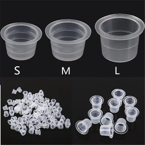 500pcs 500pcs Tattoo Ink Caps Cups 8mm 13mm 15mm Tattoo Pigment Plastic Makeup Clear Holder Cap for Tattoo Supplies Ink Kits