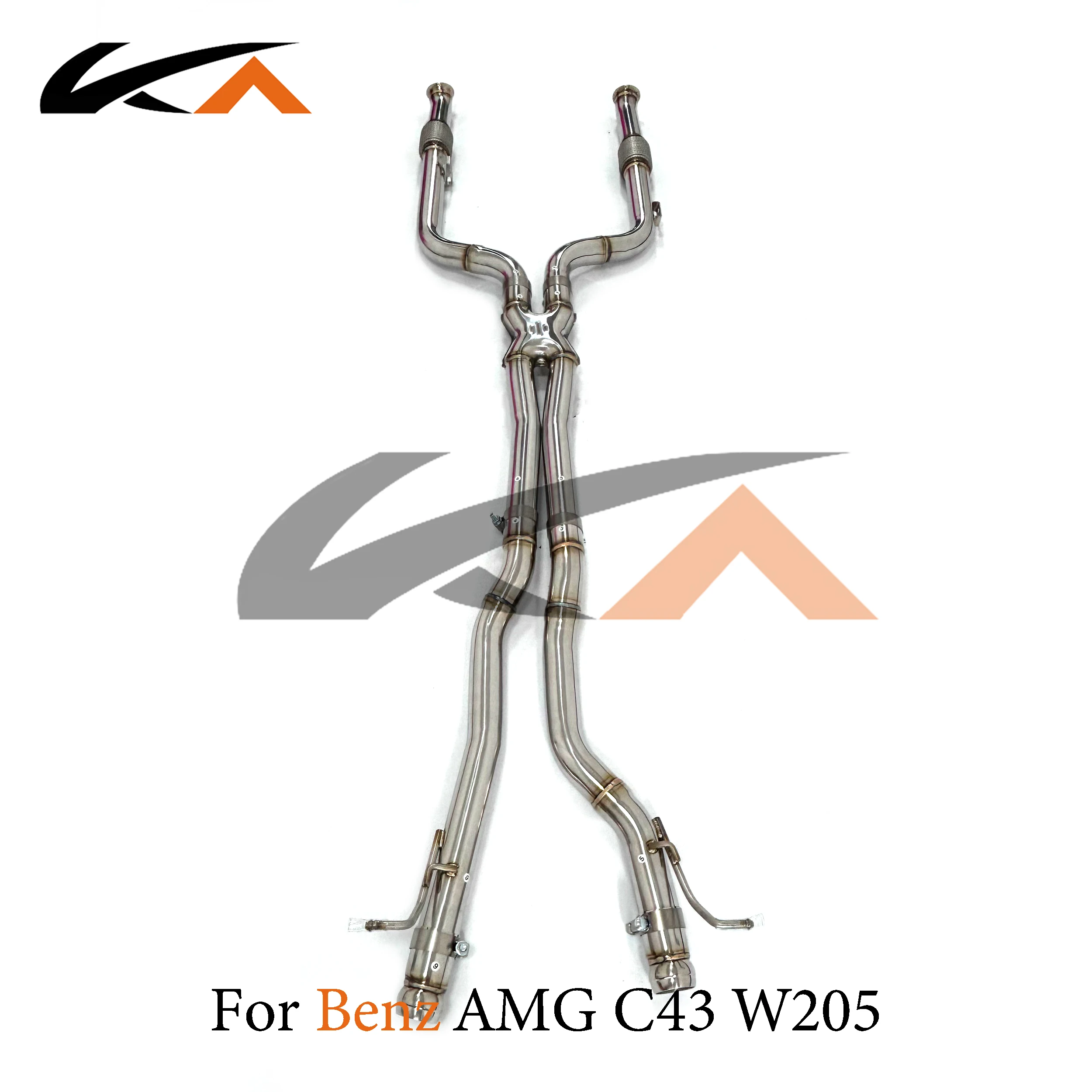 KA Tuning exhaust system steel mid pipe for Mercedes-Benz AMG C43 W205 3.0T performance auto parts with x-pipe