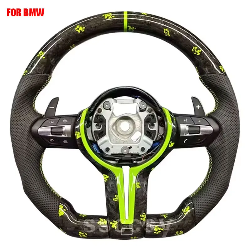 Forged Carbon Fiber Steering Wheel Suitable For BMW F10 F20 F30 F31 With Buttons And Shift Paddles Car Accessories M Logo