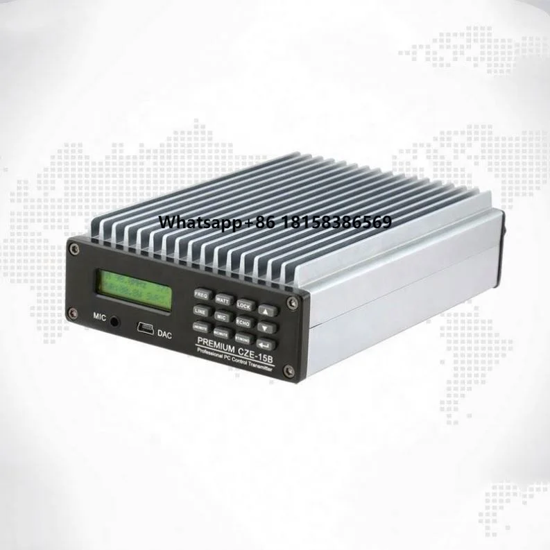 

0W-15W CZE-15B FM Transmitter Broadcast Radio Station W/Power Adapter Antenna