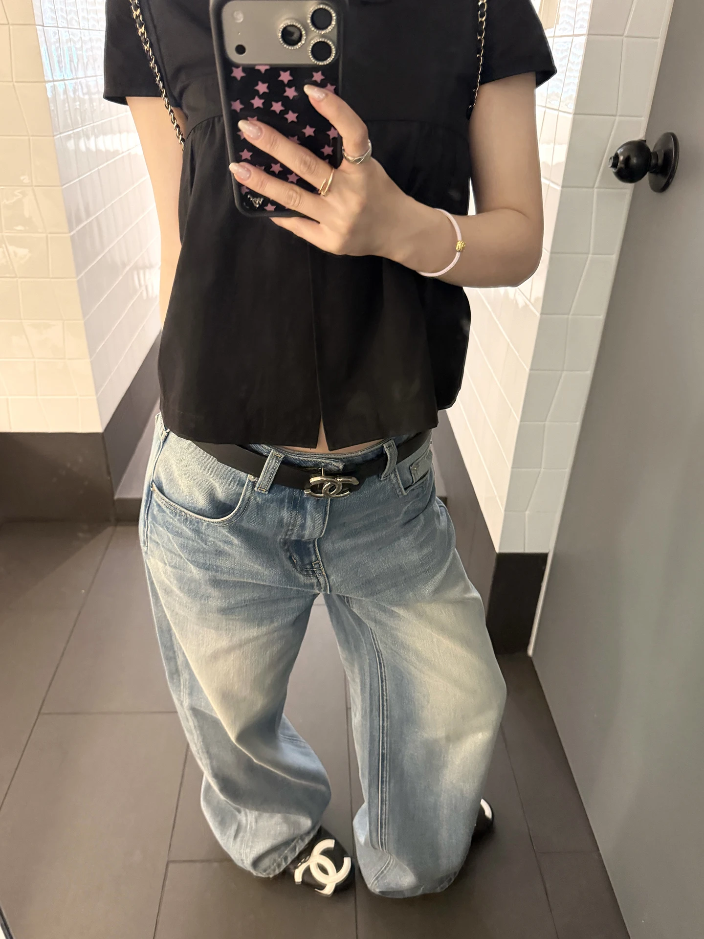 

Blue High Waist Wide Leg Jeans Women's Cotton Washed out Distressed Casual Straight Cut Spring Summer Fashion Ladies Jeans