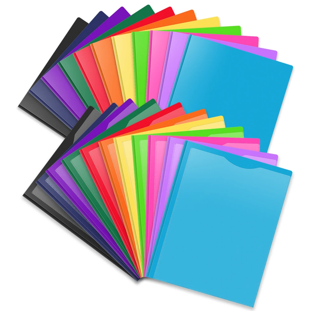 6/10 Stück robuste Kunststoff-Taschenordner mit Zinken für Papierfarben, Aktenaufbewahrung im Letter-Format, Dokumentenorganisatoren, Buchbindung
