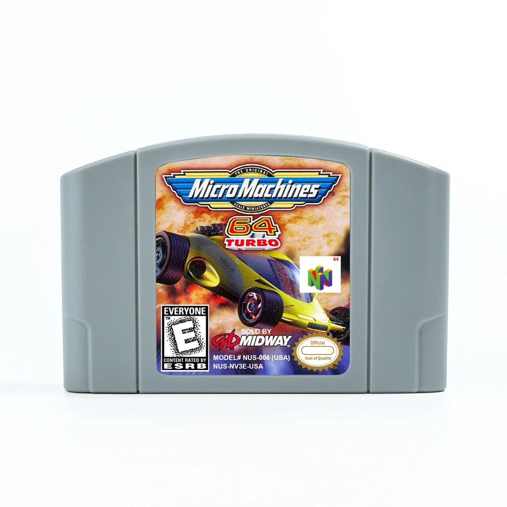 Micro Machines Retro 64  Turbo for Retro 64  Bit Game Cartridge USA Version NTSC FormatChidren Gift Gaming