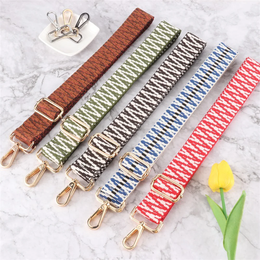 

Long Shoulder Strap Woven Strap Widened To Reduce Weight Contrasting Color Women's ethnic style clothing bag shoulder strap