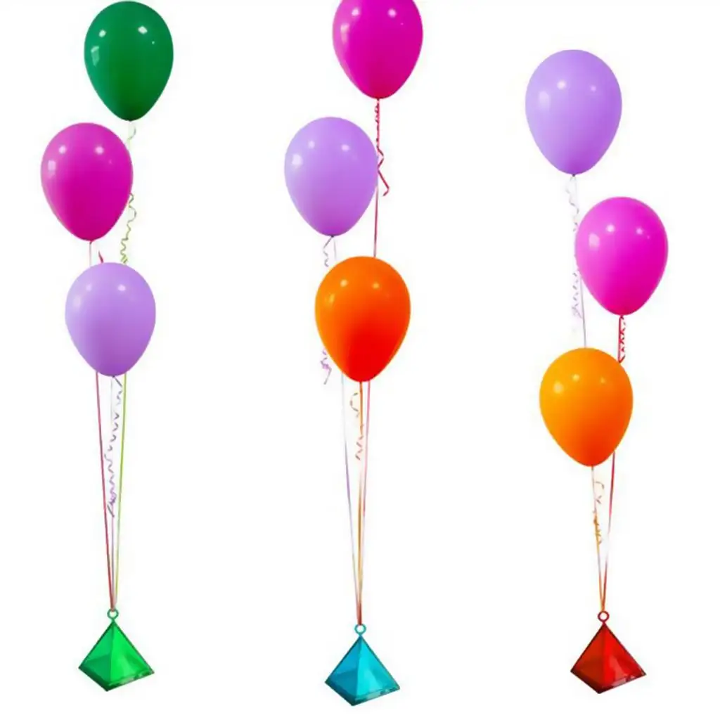 Party Balloon Pyramid Pendant Weight Plastic Base for Helium Balloons Support for Wedding Birthday Christmas Decoration