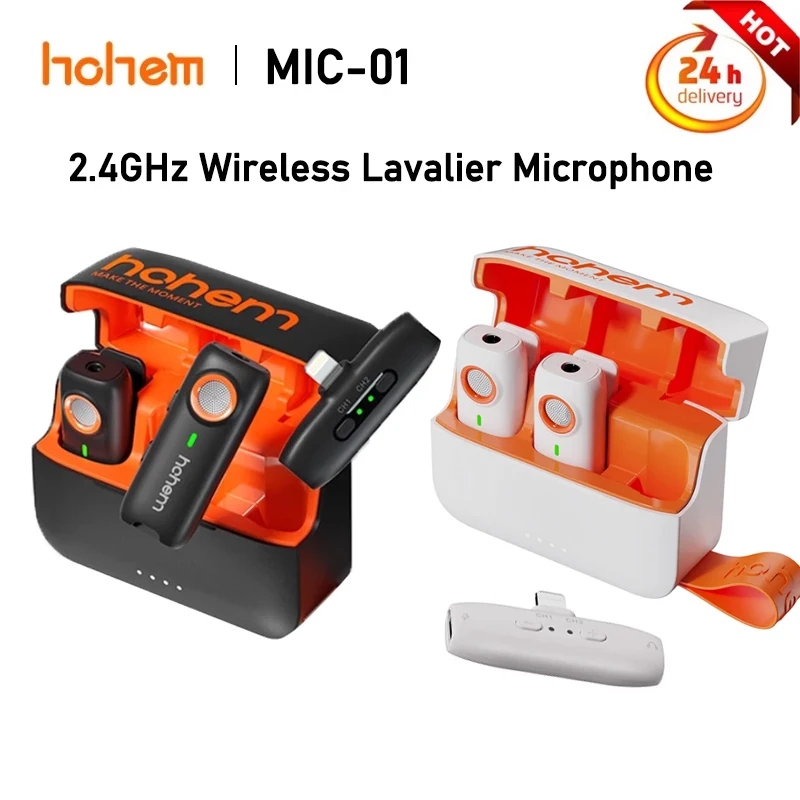 

Hohem MIC-01 Wireless Lavalier Microphone Long-Lasting Recording Live Streaming Mobile Noise Reduction Micro For iPhone/Android