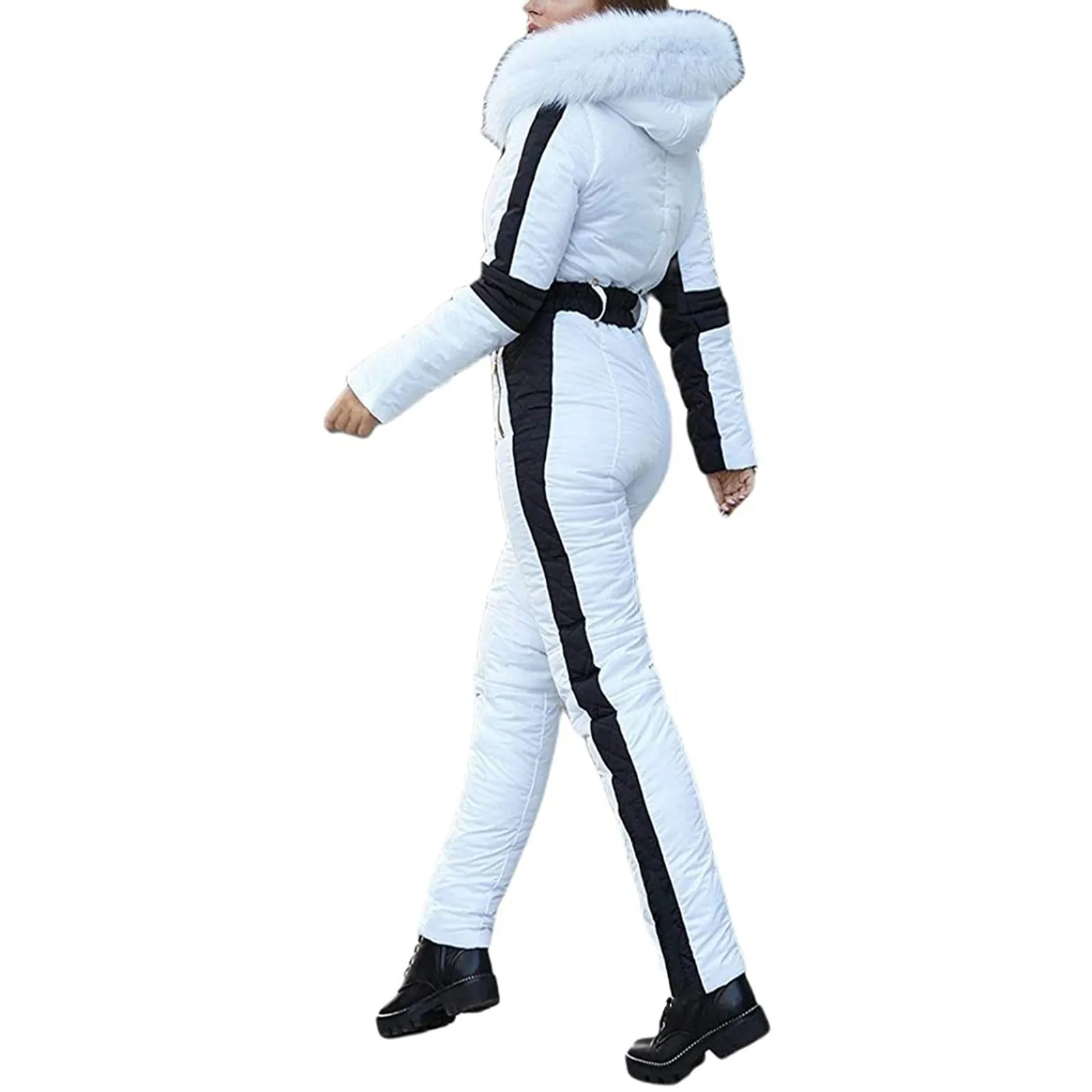 Combinaison de ski imperméable pour femme, combinaison chaude, col parfait, sports de plein air, fermeture éclair, trempée, suites d\'hiver
