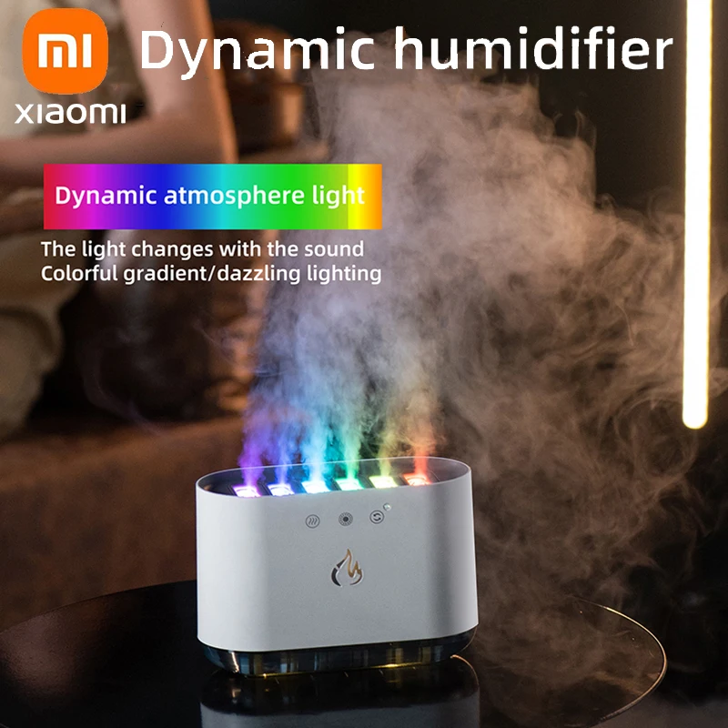 Xiaomi-humidificador ultrasónico dinámico, atomizador con 6 pulverizadores, Control por voz, con luz de 7 colores para fiesta, 2024