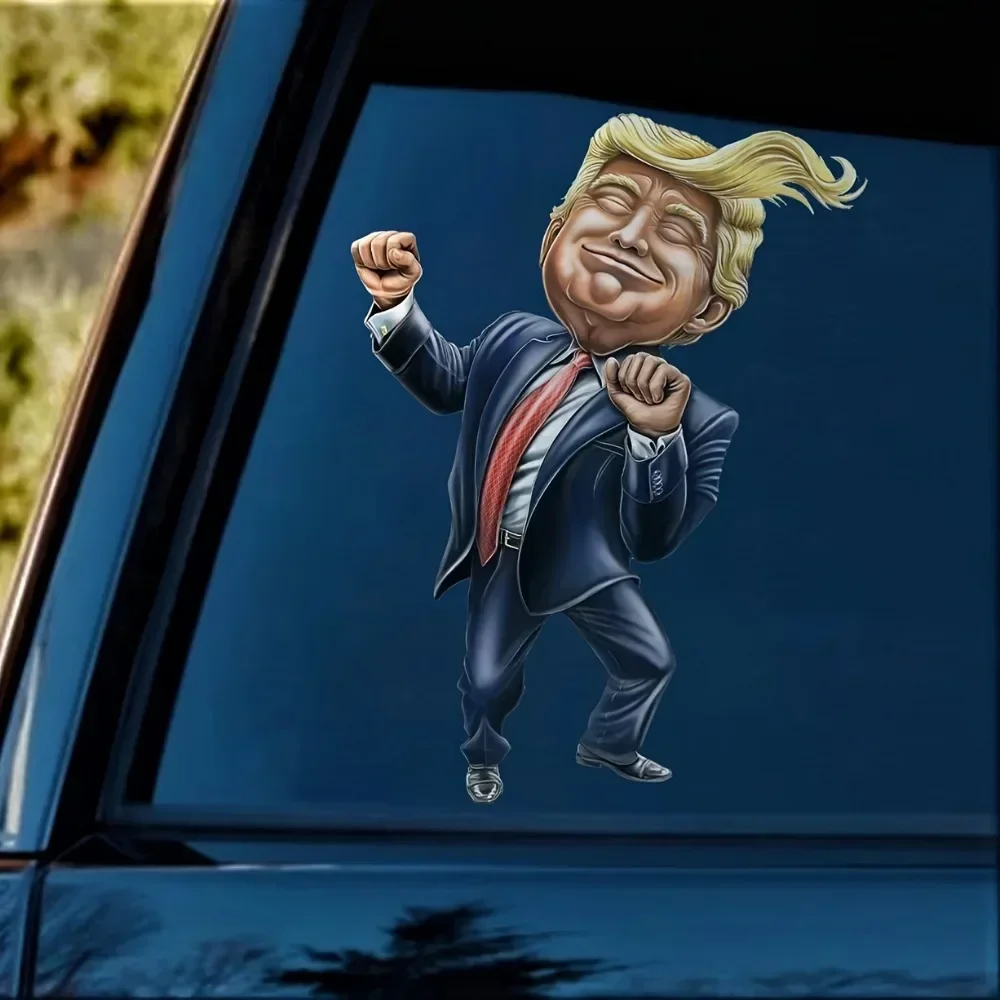 Cartoon Character Donald Trump Car Stickers Waterproof Sunscreen Car Rear Window Body Fun Stickers Car Styling Decoration