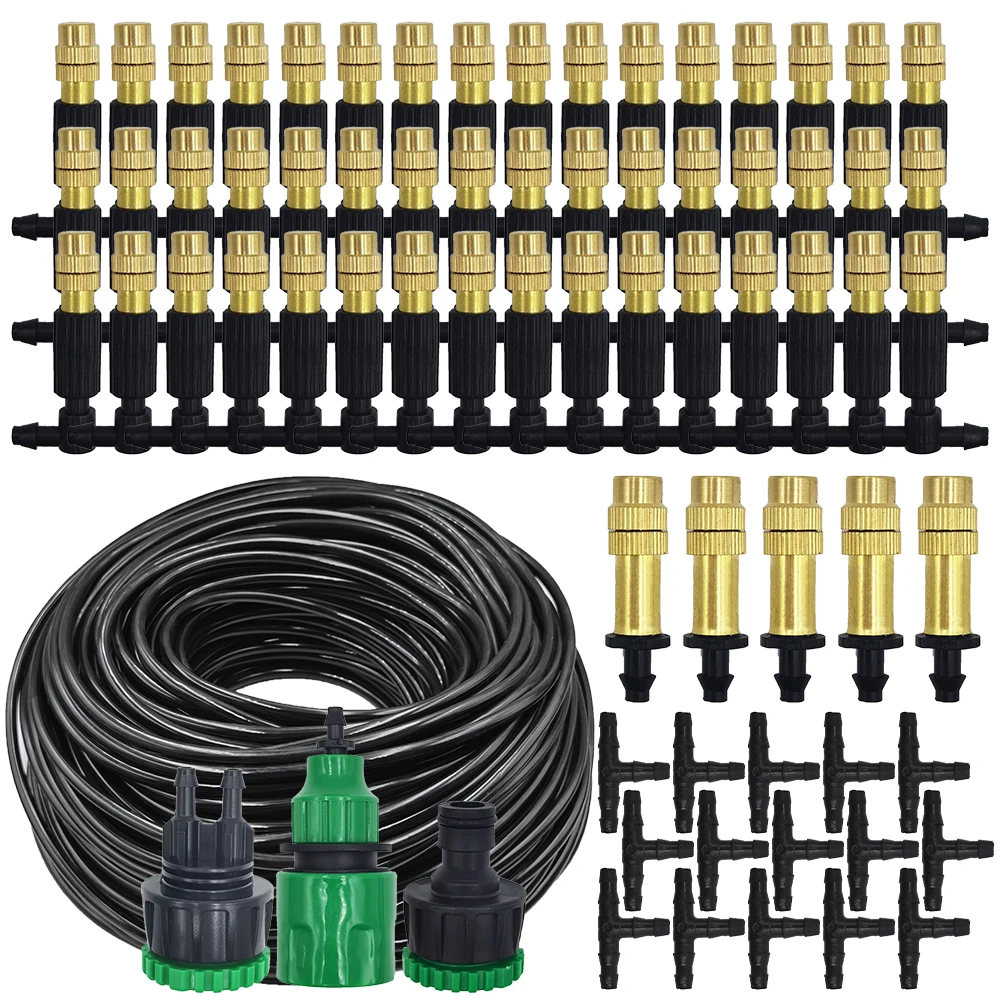 5M-30M na zewnątrz System chłodzenia mgłą nawadnianie ogrodu podlewania 1/4 ''mosiężne dysze Atomizer 4/7mm wąż do szklarni Patio