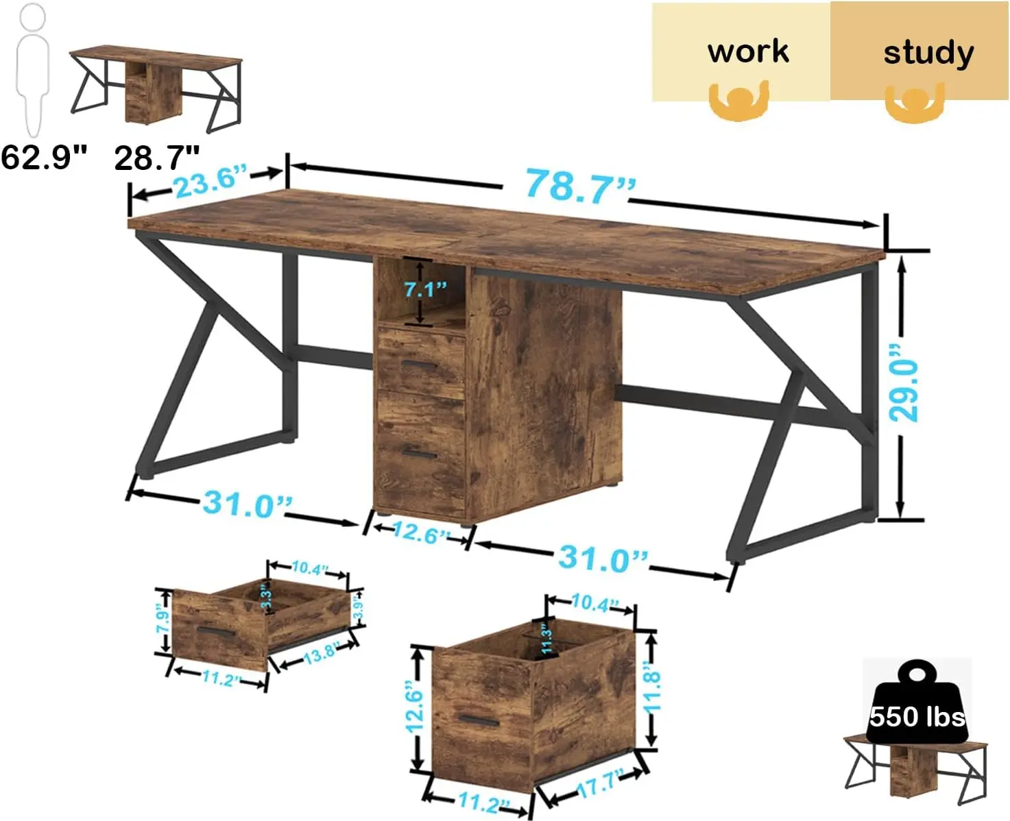 79" Two Person Offi…