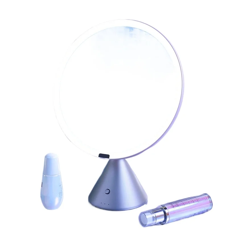 

Big round mirror desktop smart LED light high definition dressing mirror for wife and girlfriend