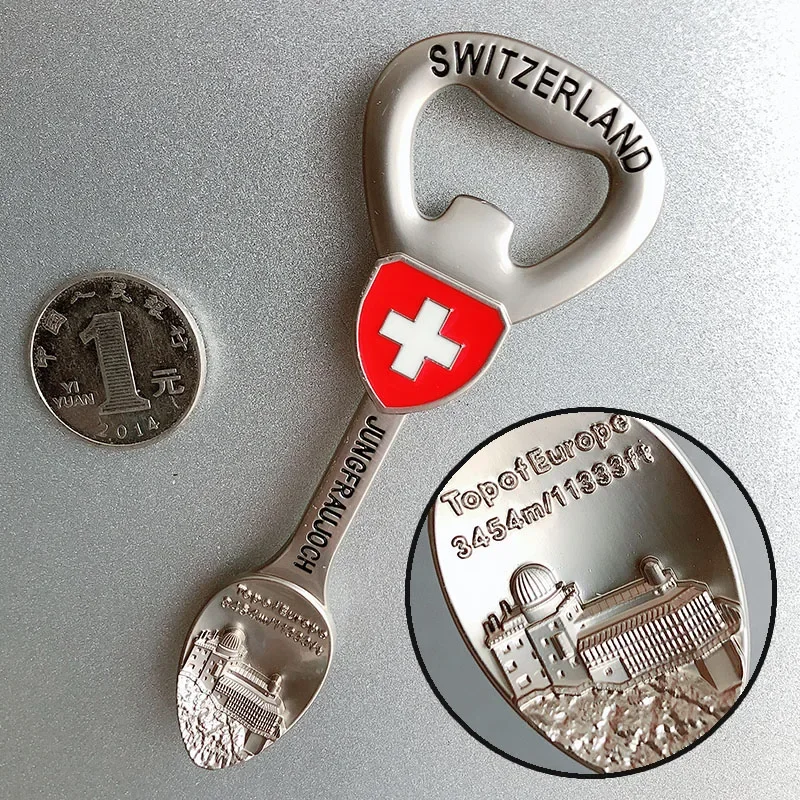 Swiss Italian fridge magnets Beer opener Europe UK France Germany Travel souvenirs accompany hand