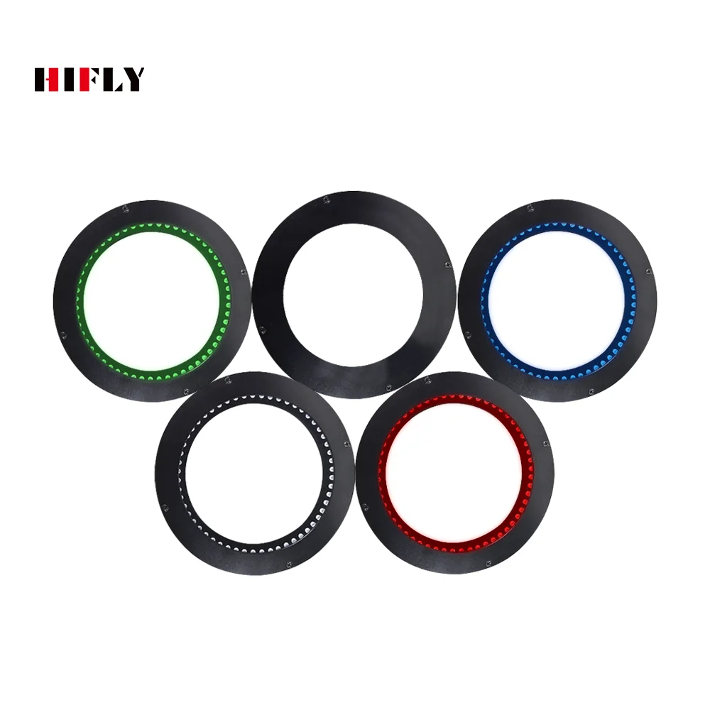 HIFLY Low Angle 0 Degree 250*220 RGB Dimmable Dip LED Ring Light Illumination Industrial Machine Vision Lighting
