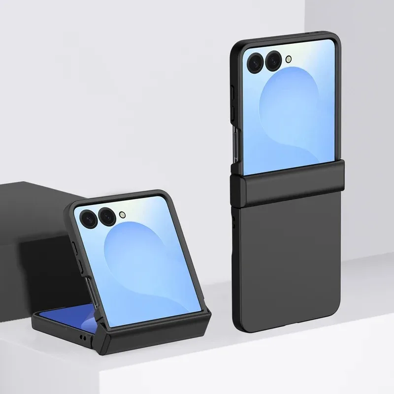 Scharnier-Schutzhülle, einfarbig, stoßfest, faltbar, für Samsung Z Flip 7, 6, 5, 4, 3, Z Flip7, Flip6, Flip5, 5G, harte PC, schlanke Abdeckung