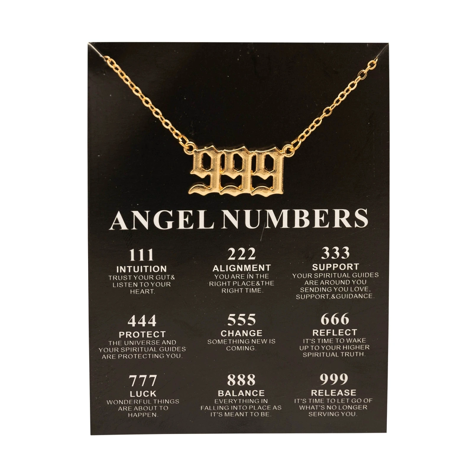 New Angel Number 777 Necklace For Women 111 222 333 444 555 666 888 999 Pendant Gold Color Chain Female Jewelry With Card image 3