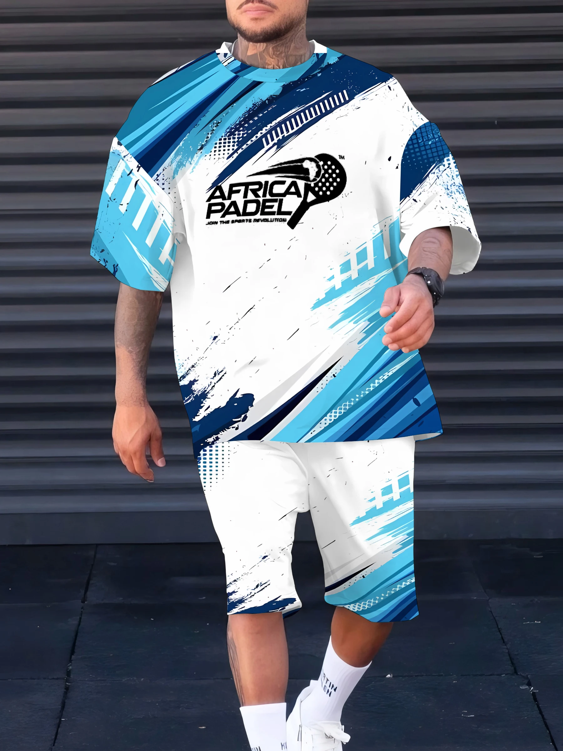 

The 2025 summer new men's set 3D printed casual sportswear is lightweight breathable moisture-absorbent and sweat-wicking