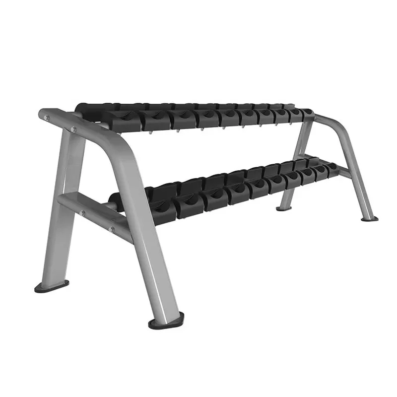 YTYIN Commercial Gym Double Layer Bracket 2-Tier Dumbbell Rack Fitness Equipment With Benches & Accessories