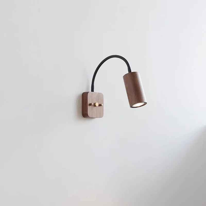 Walnut Wood 360° turning spotlight, Wabi-sabi Modern style, Wall light Sconces for Bedroom, Living, Aisle balcony, Bedside