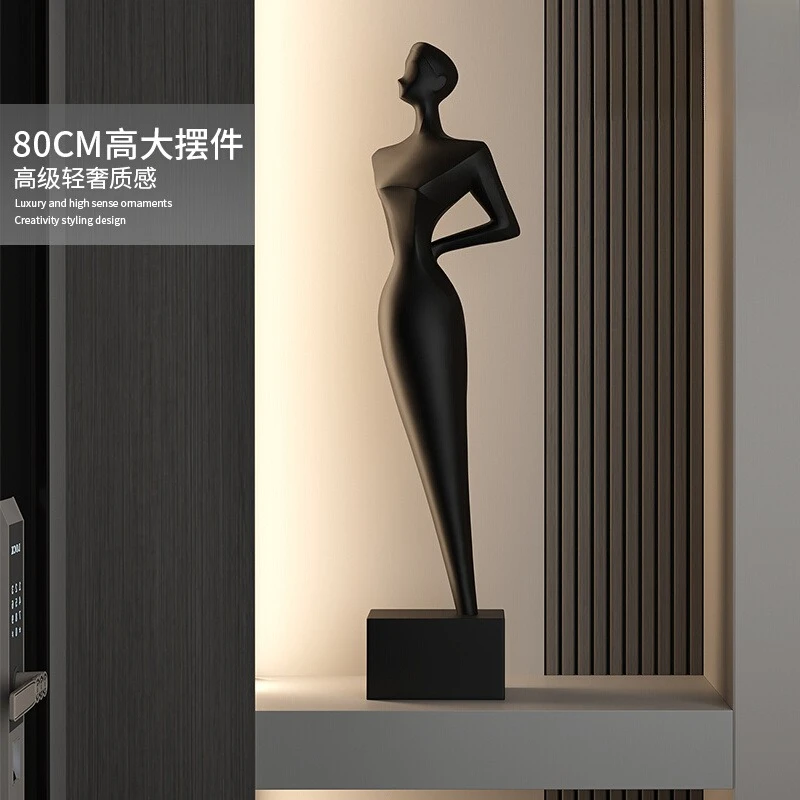 Light luxury high-end abstract figure art sculpture ornament living room entrance decorative handicrafts home accessories