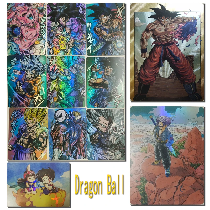 New Dragon Ball Son Goku Chichi Torankusu Son Gohan Majin Buu Color Flashcards Game Collection Children\'s Toys Birthday Gifts