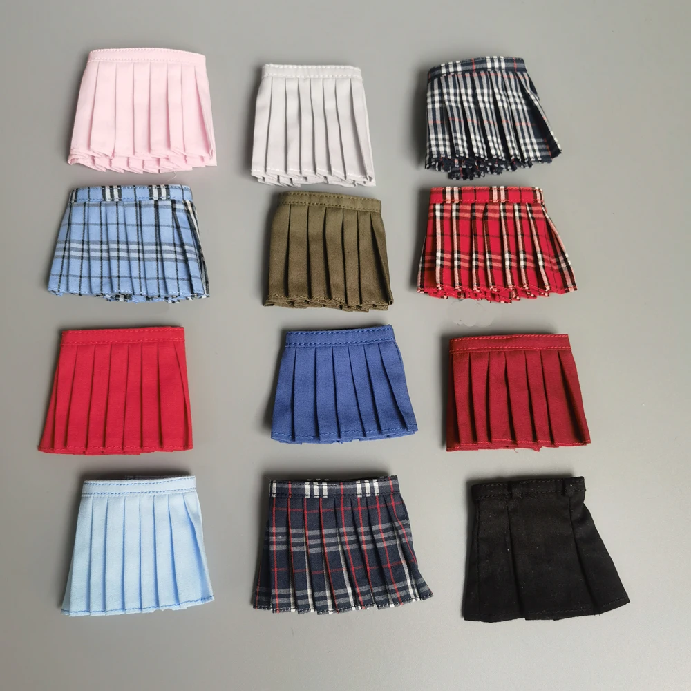 In stock 1/6 Scale female dolls clothes Pleated skirt Plaid skirt fit 12'' action figure body model