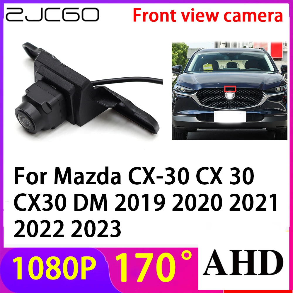 ZJCGO AHD 1080P LOGO Car Parking Front View Camera Waterproof for Mazda CX-30 CX 30 CX30 DM 2019 2020 2021 2022 2023