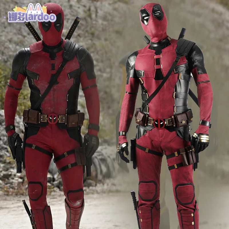 Deadpool 3 Wade Wilson Cosplay Cosutme Mask With Magnetic Glasses Wade Jumpsuit Belt Cosplay Costume Suit Halloween Funny Gift