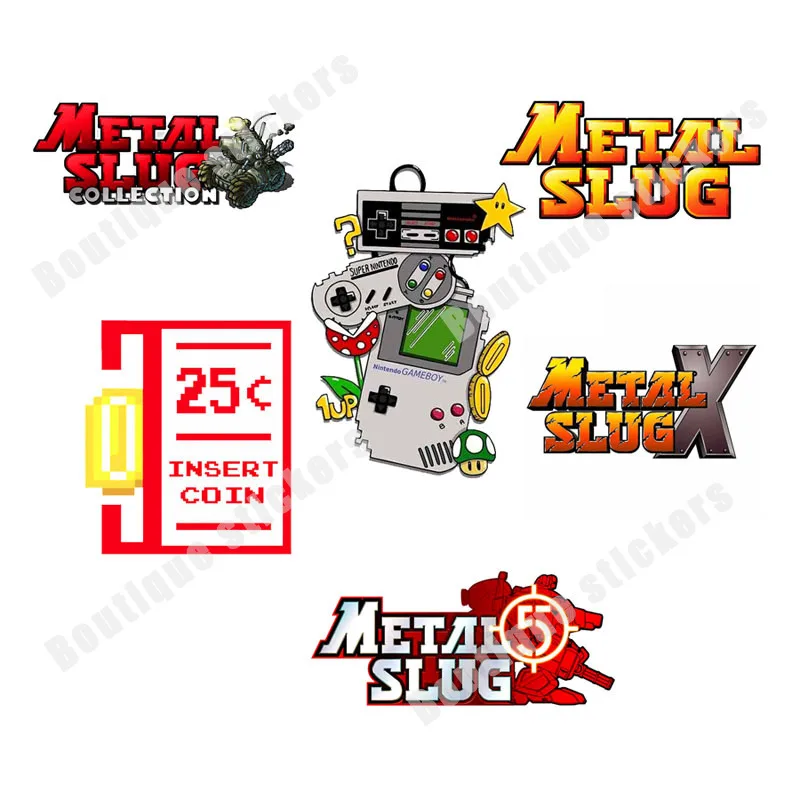 

Retro Pinball Arcade Game Fighters Video Metal Slug Stickers Personalized Decals Cartoon Beautiful and Realistic Creative