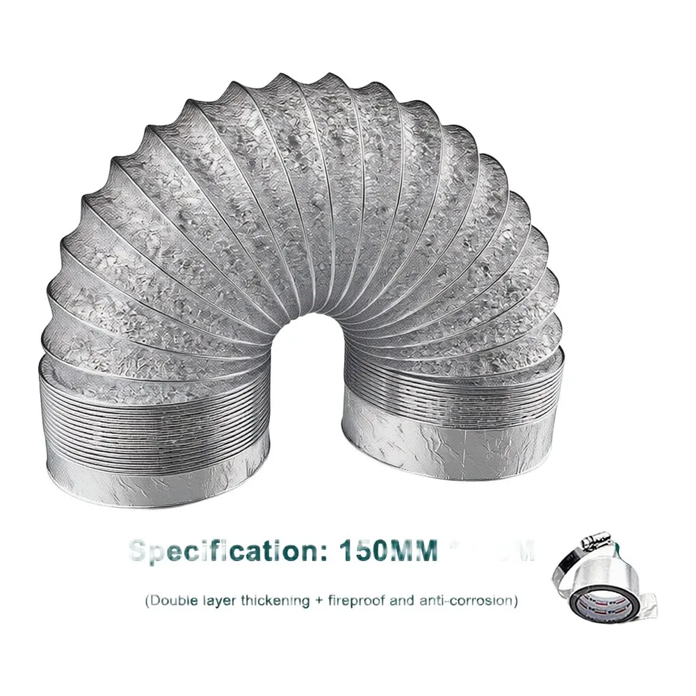 1.5M Telescopic Vent Hose for Dryer for exhaust and Greenhouse Air Circulation with Heat Resistant Aluminum Foil Construction