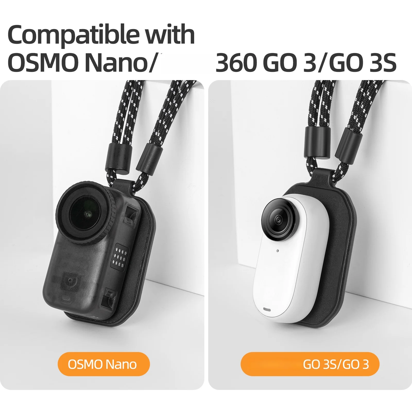ل DJI OSMO نانو المغناطيسي الرقبة حزام جبل ل Insta360 GO 3/3S/Mic AIR الشخص الأول اطلاق النار متوافق مع ميكروفون الرقبة جبل