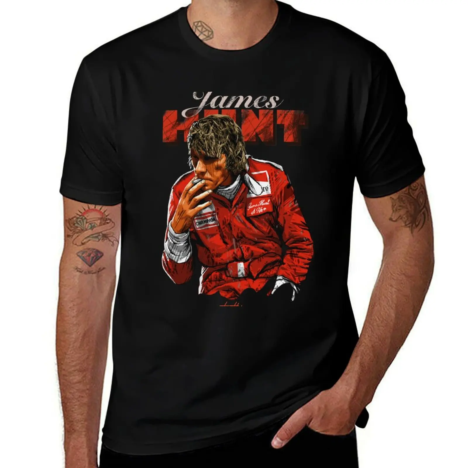 

man funny James Illustration t Hunt cotton T-Shirt designer t shirts for shirt man
