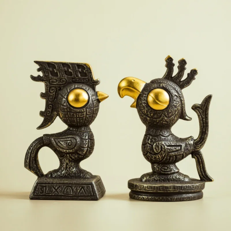 Figura del Pájaro del Sol de Sanxingdui, Réplica de Reliquias Culturales Chinas Antiguas, Decoración Creativa para el Hogar y Regalo de Recuerdo Turístico