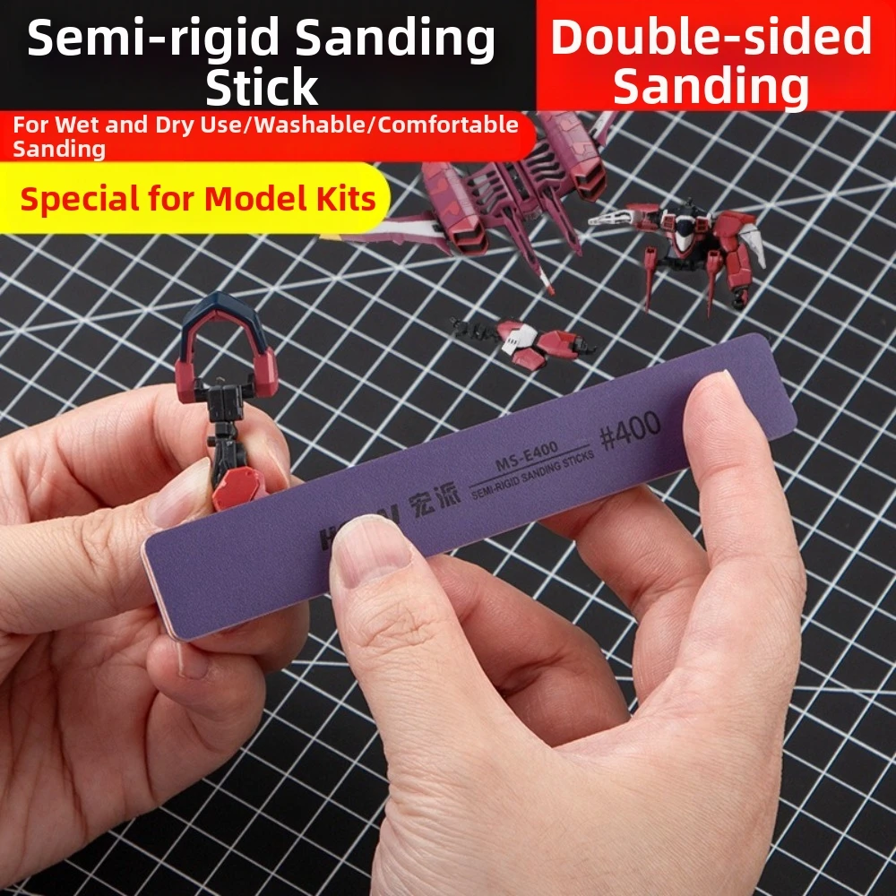 Semi-rigid Semi-rigid Sanding Sticks Reusable Wet Dry Use Plastic Model Polishing Rod Washable Model Build Tools for Model Build