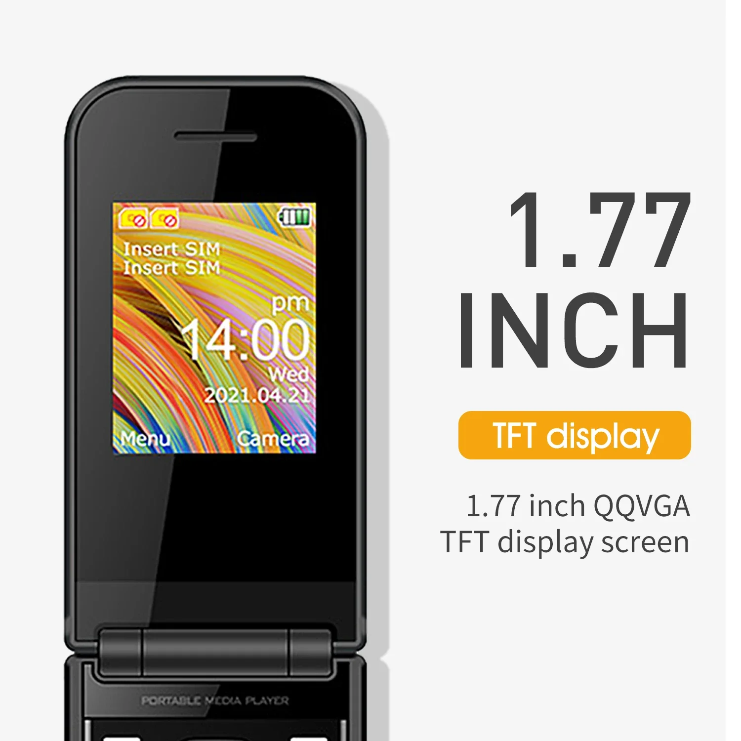 Uniwa F2720 2G Dual Screen Flip Feature Mobiele Telefoon Dual Sim Card Ontgrendeld 1.77Inch Clamshell Telefoons Voor Ouderen Draadloze Fm Radio