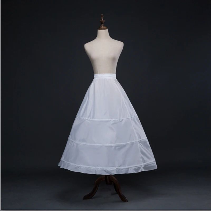 White Wedding Petticoats 3 Layers Steel Ring Elastic Waistband Wedding Accessories Bridal Underskirt for Women