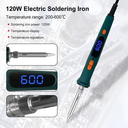 120W digital soldering iron Repair Soldering Tool Electric Soldering Iron Dual Calibration Adjustable Temperature 200-600C