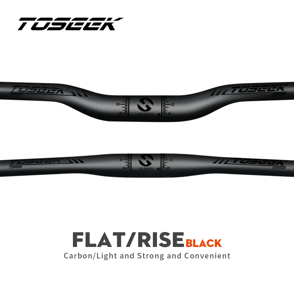 TOSEEK Mtb Carbon Handlebar Bicycle Handlebar 31.8*580-720/740/760mm Matt Black Handlebars For Mountain Bike Accessories