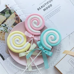 1Pcs Simulation Lollipop Fake Cotton Candy Model Sweet Shop Props Baby Shower Kids Birthday Wedding Party Dessert Ornaments Gift