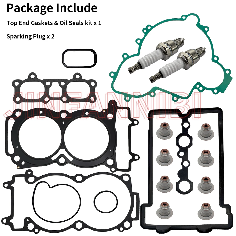 

Top End Gasket & Oil Seals Kit Spark Plugs Set for Polaris Ranger 1000 2015-2016