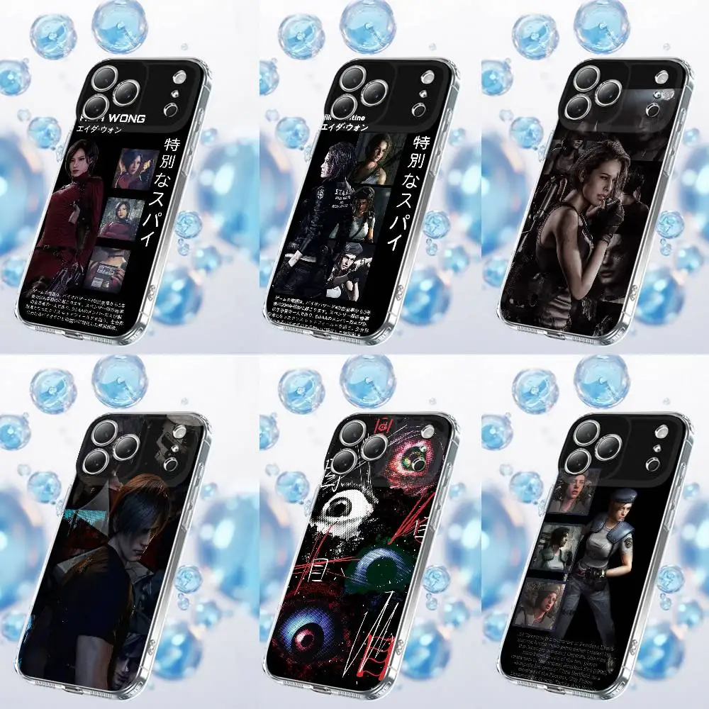 

R-Residents Evil Jill Valentine Leon Kennedy Phone Case For iPhone 17,16,15,14,13,12,11 Plus,Pro,Max,Plus,E,Air,Mini Transparent